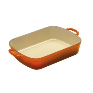 Le Creuset Gietijzeren rechthoekige braadslede in Oranjerood 37cm 6,6l