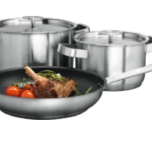 AEG A3SS Kookplaat Omdoos: 2 / 3-delige kookpannenset : kookpan RVS Ø 16cm, 2l., kookpan RVS Ø 20cm,  4l.,koekenpan met anti-aanbaklaag Ø 24cm - 3 PLY