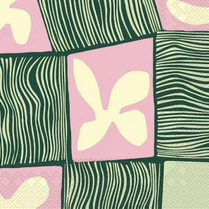 Ihr 9826 Lunch Servietten 33x33cm 20 stuks Korkeuksissa Rose green