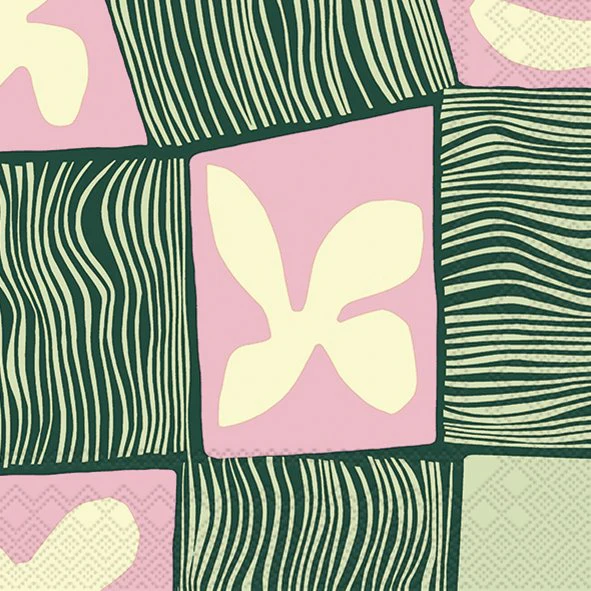 Ihr 9826 Lunch Servietten 33x33cm 20 stuks Korkeuksissa Rose green