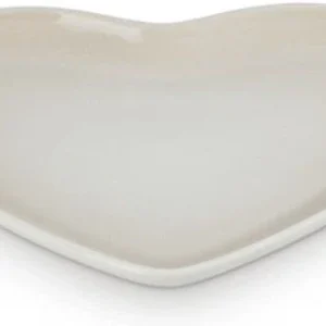 Le Creuset Groot Bord "hart" Wit 23cm  Aardewerk